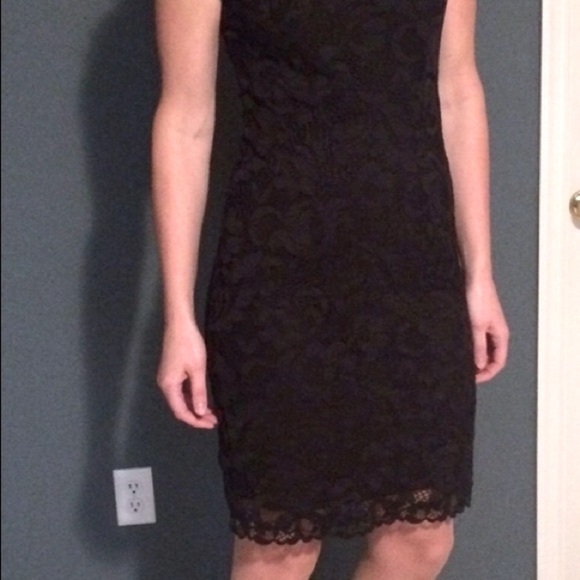 🔥🔥Natori black lace scoop neck dress. Worn once - Picture 6 of 13